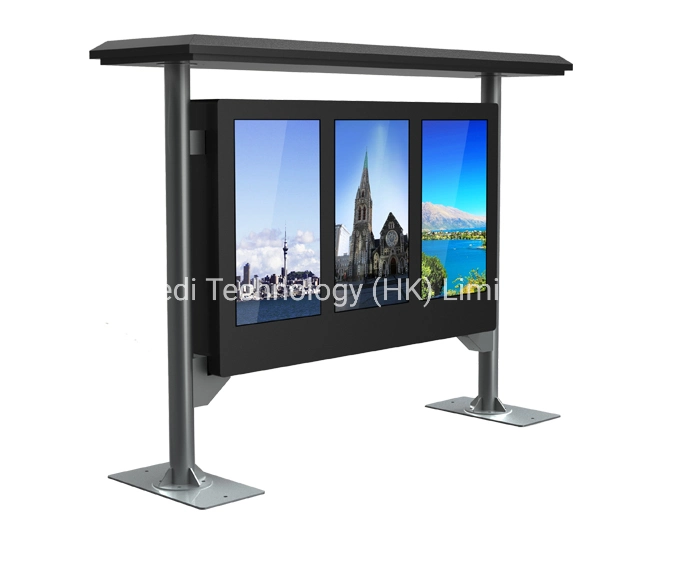 Dedi 65&quot; X 3 AC Cooling Screen in Portrait 4K Outdoor LCD Display